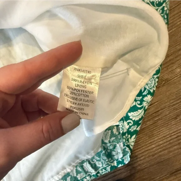 Tuckernuck Hyacinth House Green White Floral Maxi Dress Women’s Size XXL - Picture 7 of 7